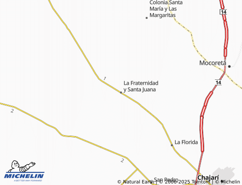 MICHELIN La Fraternidad y Santa Juana map - ViaMichelin
