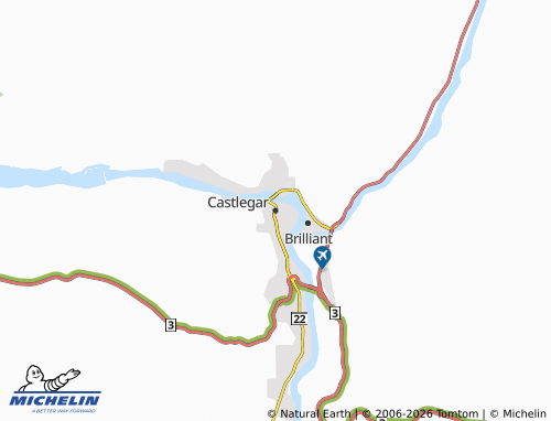 Kaart MICHELIN Castlegar - ViaMichelin