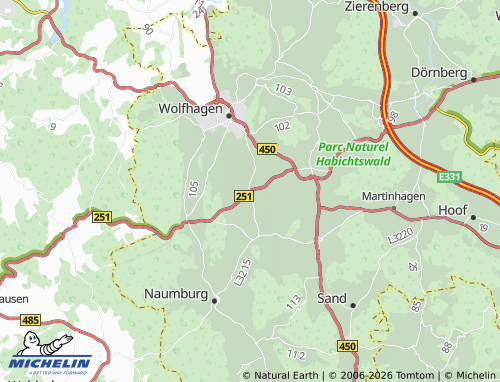 MICHELIN Bründersen map - ViaMichelin