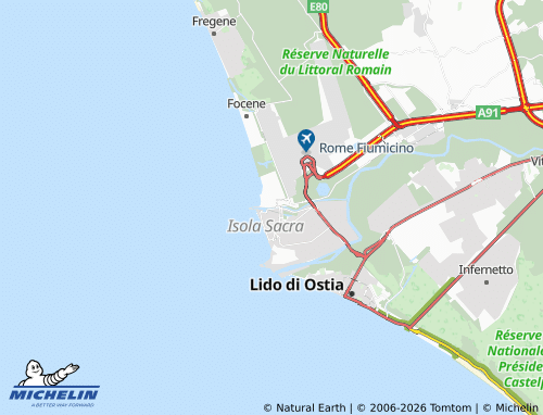 Mapa MICHELIN Fiumicino - ViaMichelin