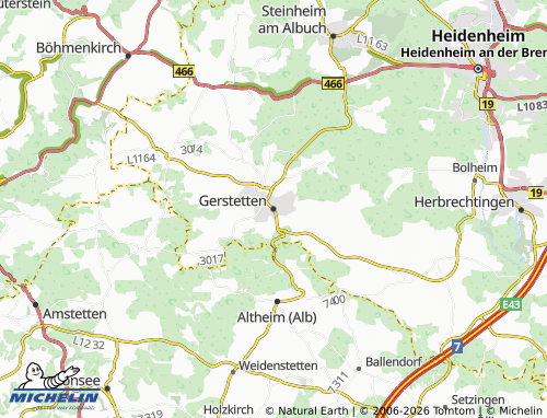 MICHELIN-Landkarte Gerstetten - ViaMichelin