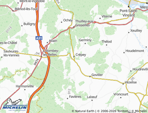 MICHELIN Crépey map - ViaMichelin