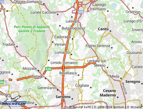 MICHELIN-Landkarte Lomazzo - ViaMichelin