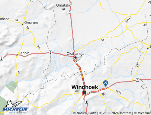 MICHELIN Okahandja map - ViaMichelin
