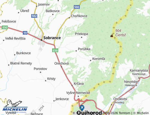 MICHELIN Kolibabovce map - ViaMichelin