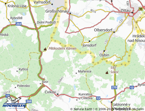 MICHELIN Dolní Světlá map - ViaMichelin