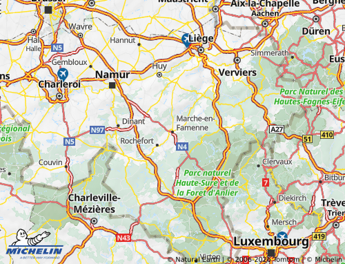 MICHELIN Marche-en-Famenne map - ViaMichelin
