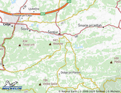 MICHELIN-Landkarte Jakob pri Šentjurju - ViaMichelin