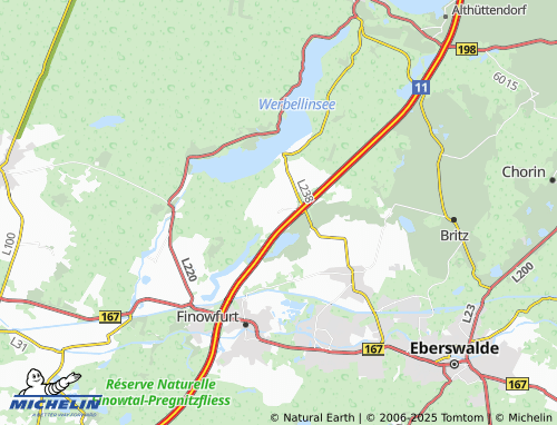 MICHELIN Werbellin map - ViaMichelin