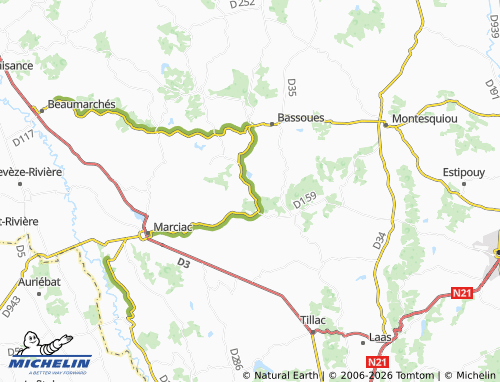 MICHELIN Mascaras map - ViaMichelin