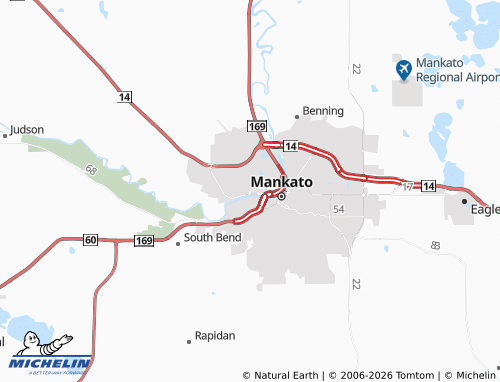 Kaart MICHELIN North Mankato - ViaMichelin