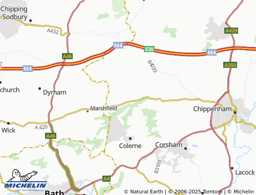 MICHELIN North Wraxall map - ViaMichelin
