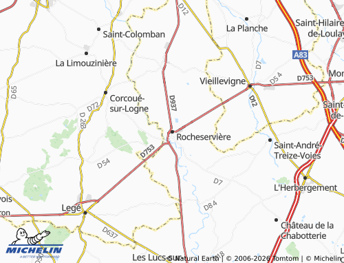 MICHELIN Rocheservière map - ViaMichelin