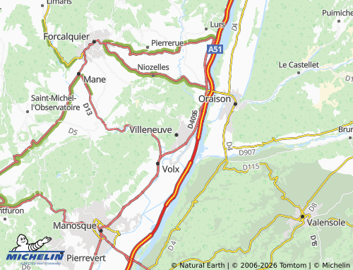 Carte MICHELIN Villeneuve - ViaMichelin
