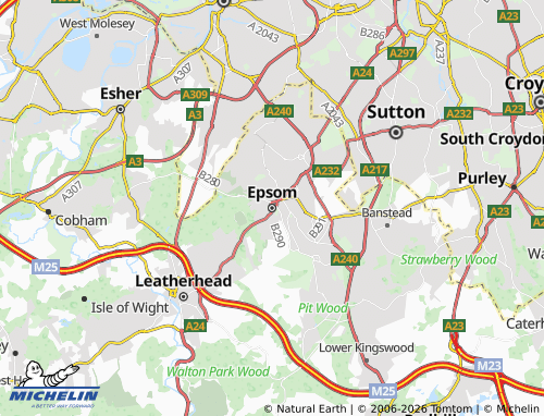 MICHELIN Epsom map - ViaMichelin