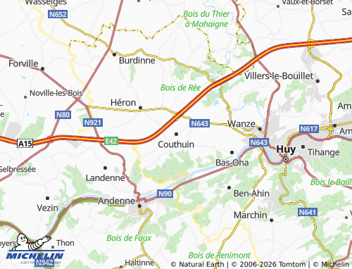 MICHELIN Couthuin map - ViaMichelin