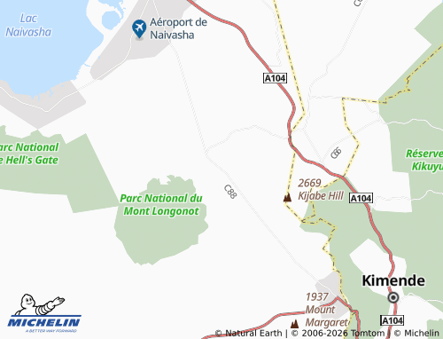 MICHELIN-Landkarte Longonot - ViaMichelin