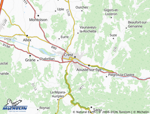 MICHELIN Crest map - ViaMichelin