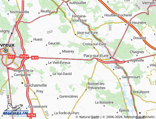 MICHELIN Caillouet-Orgeville map - ViaMichelin