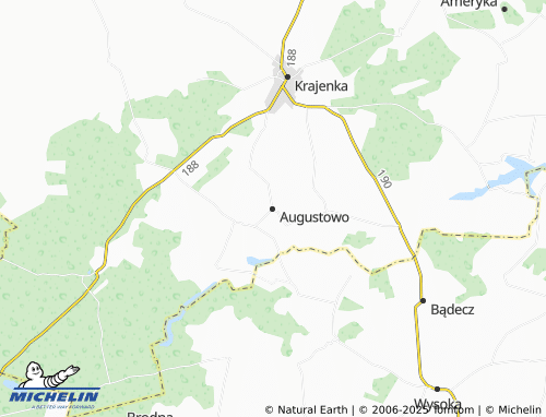 Kaart MICHELIN Augustowo - ViaMichelin