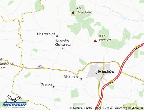 MICHELIN Chodów map - ViaMichelin