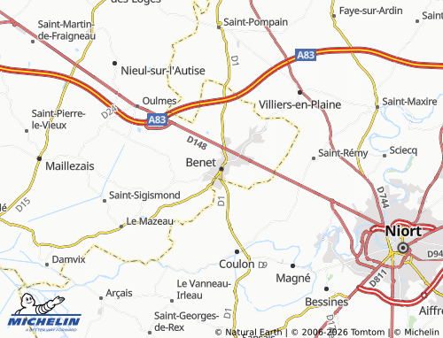 MICHELIN Benet map - ViaMichelin