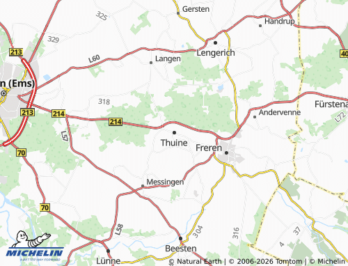 MICHELIN Thuine map - ViaMichelin