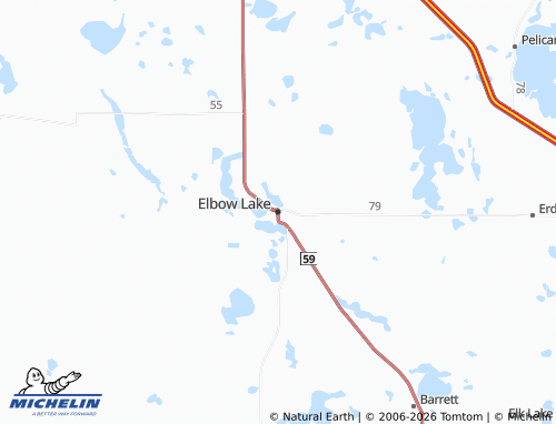Carte MICHELIN Elbow Lake - ViaMichelin