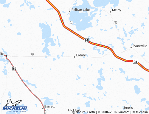Mappa MICHELIN Erdahl - ViaMichelin