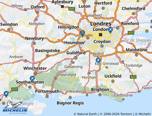 Carte MICHELIN Surrey - ViaMichelin