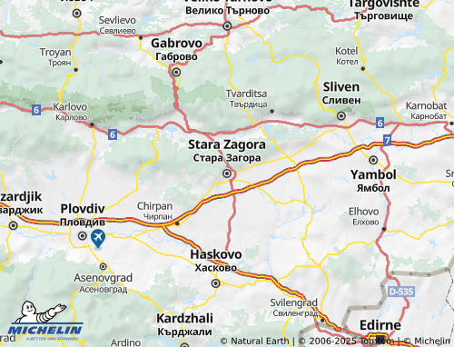 MICHELIN Stara Zagora map - ViaMichelin