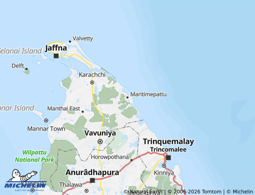 MICHELIN-Landkarte Mullaitivu - ViaMichelin