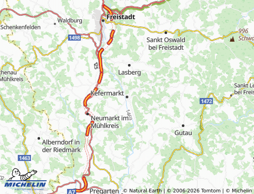 MICHELIN Kefermarkt map - ViaMichelin