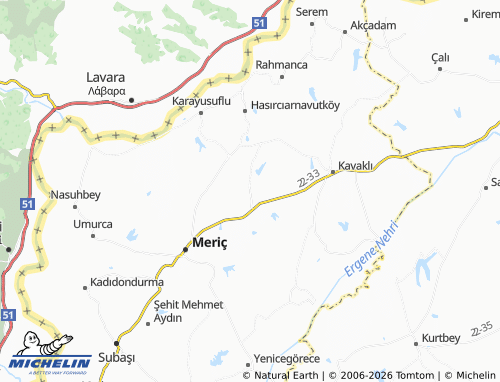 MICHELIN Küpdere map - ViaMichelin