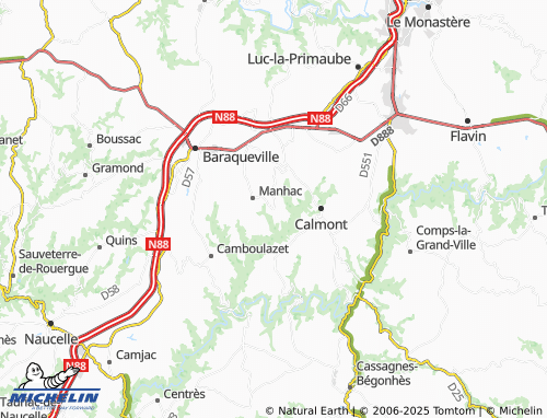 MICHELIN-Landkarte Les Garrigues - ViaMichelin