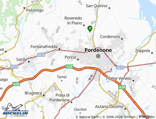 MICHELIN Porcia map - ViaMichelin