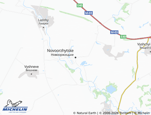 MICHELIN Novoorzhytske map - ViaMichelin
