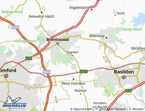 Kaart MICHELIN Ingrave - ViaMichelin