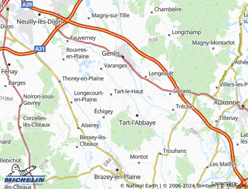 Mapa MICHELIN Tart-le-Bas - ViaMichelin