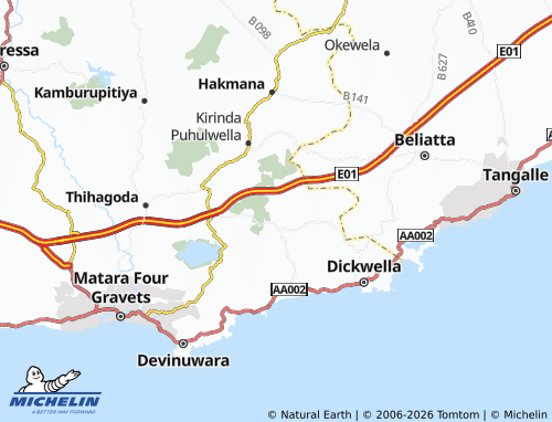 Mapa MICHELIN Urugamuwa West - ViaMichelin