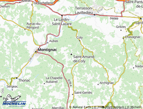 Carte MICHELIN Saint-Amand-de-Coly - ViaMichelin