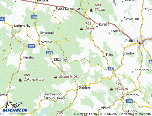 Mappa MICHELIN Březiny - ViaMichelin