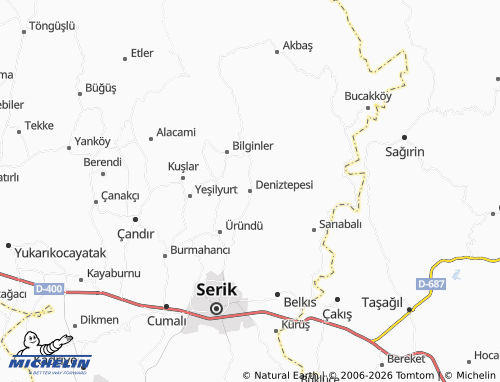 MICHELIN Deniztepesi map - ViaMichelin