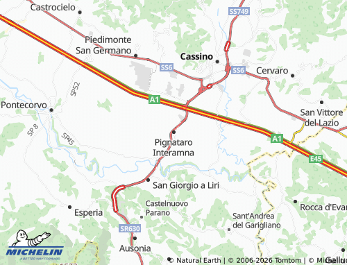 MICHELIN Pignataro Interamna map - ViaMichelin