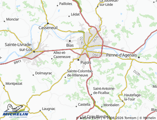 Carte MICHELIN Pujols - ViaMichelin