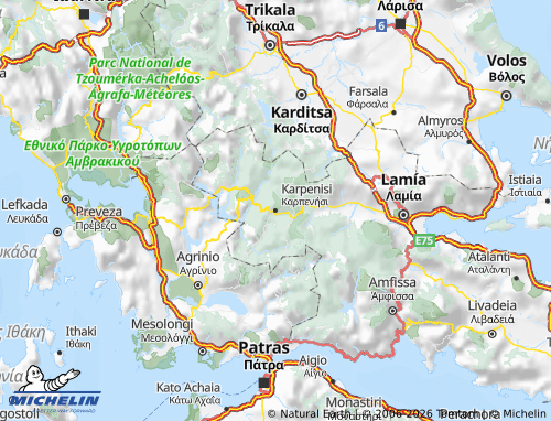 MICHELIN Evrytania map - ViaMichelin