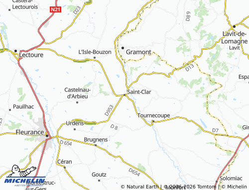 MICHELIN Saint-Clar map - ViaMichelin