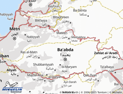 MICHELIN Hasbaya El Maten map - ViaMichelin