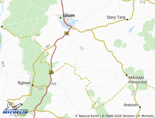 MICHELIN Postolin map - ViaMichelin