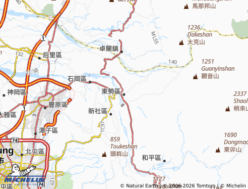 MICHELIN Dongshi District map - ViaMichelin